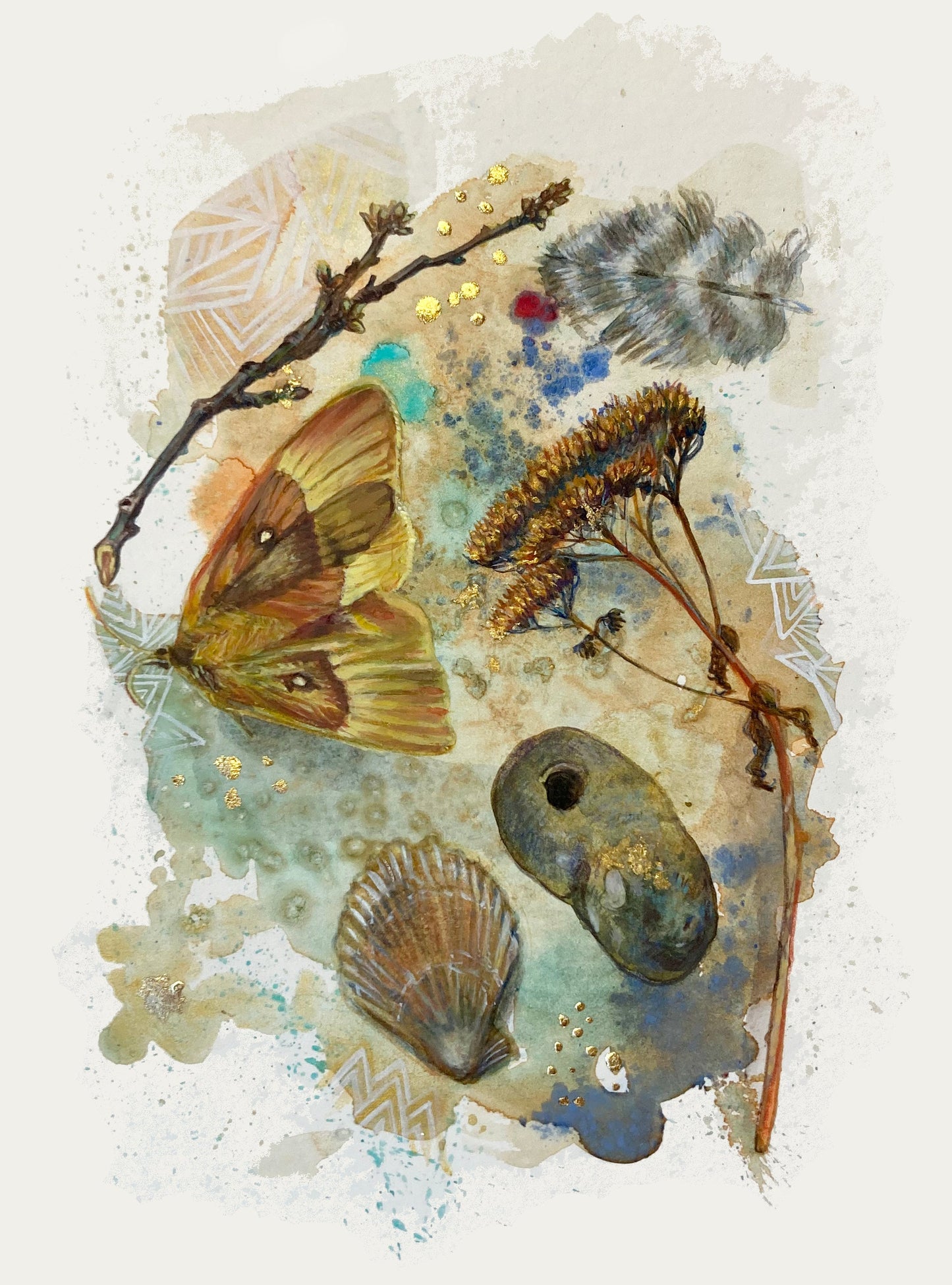 Spell for Protection. Oak Eggar Spell Print.