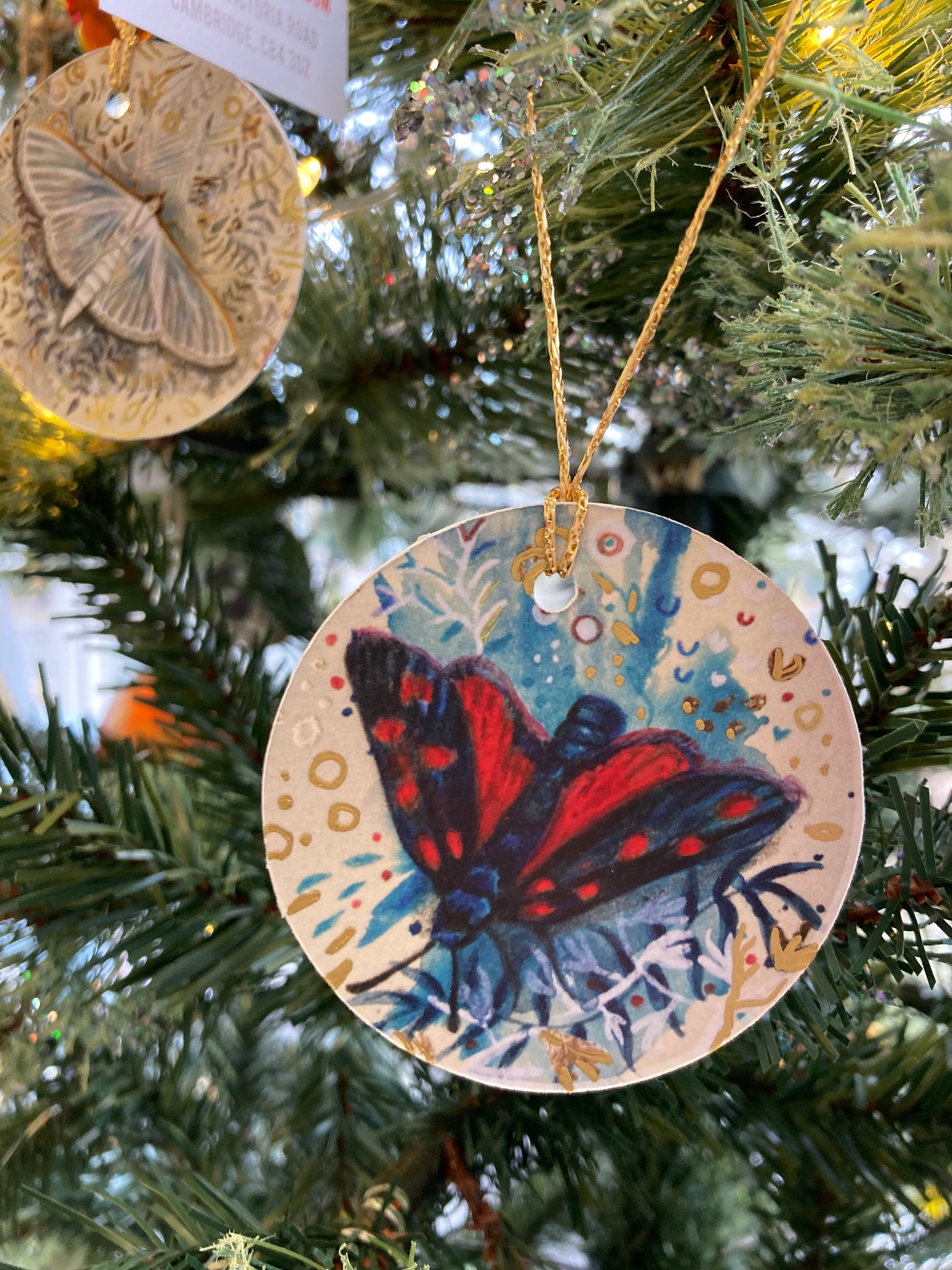 8 Hand-embellished Card Moth Decorations
