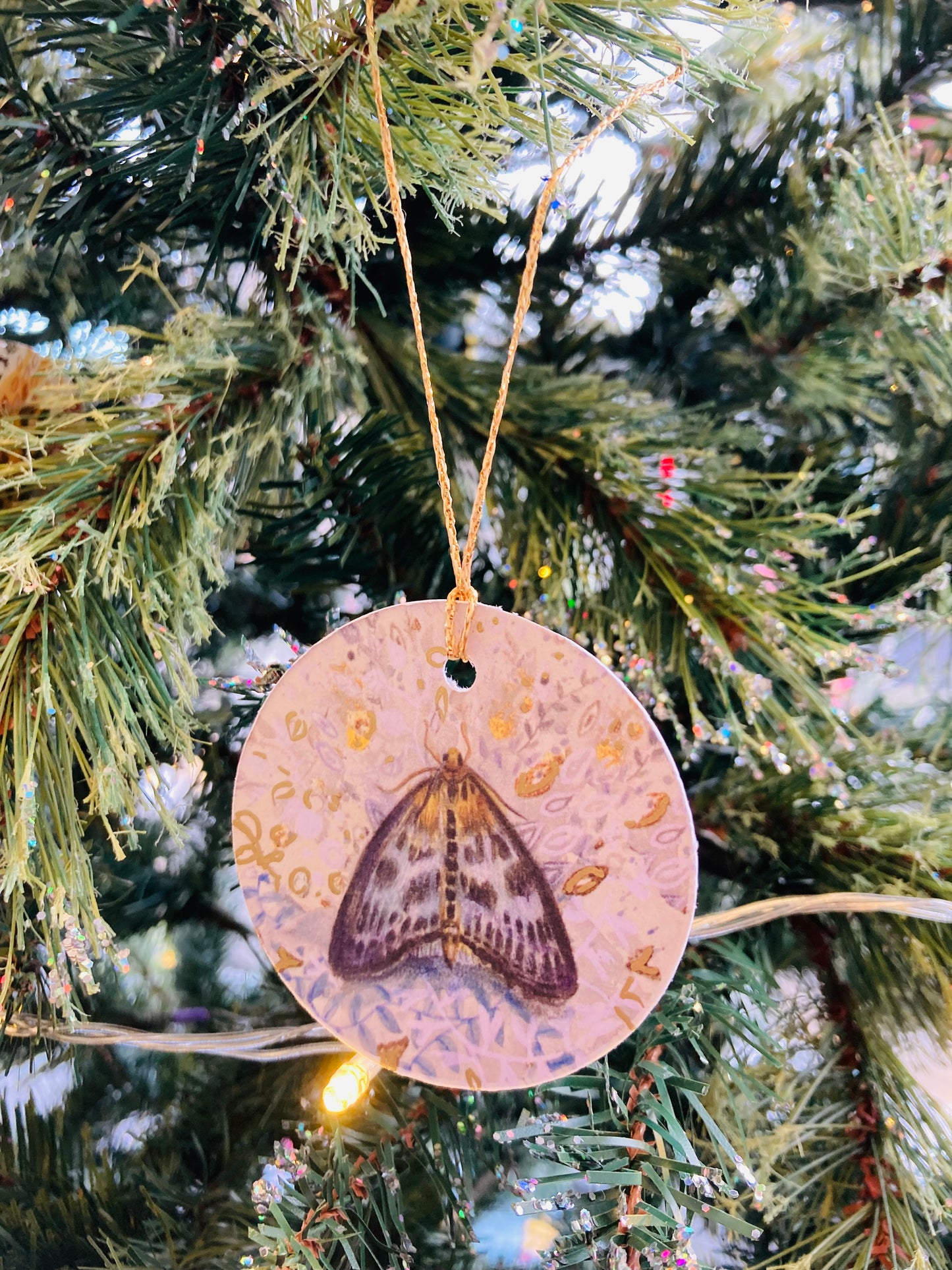 8 Hand-embellished Card Moth Decorations