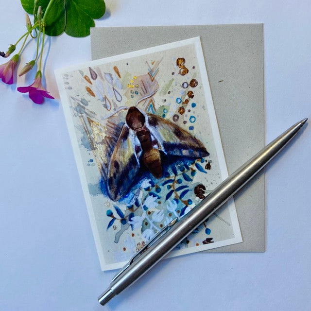 A7 Moth Greetings Card