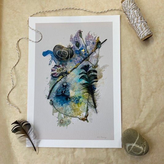 Spell for Strength. Grey Dagger Spell Print