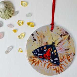 Scarlet Tiger Porcelain Ornament