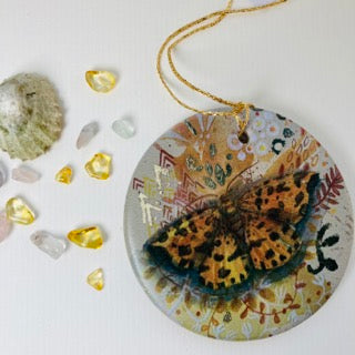 Small Magpie/ Speckled Yellow Moth decoration