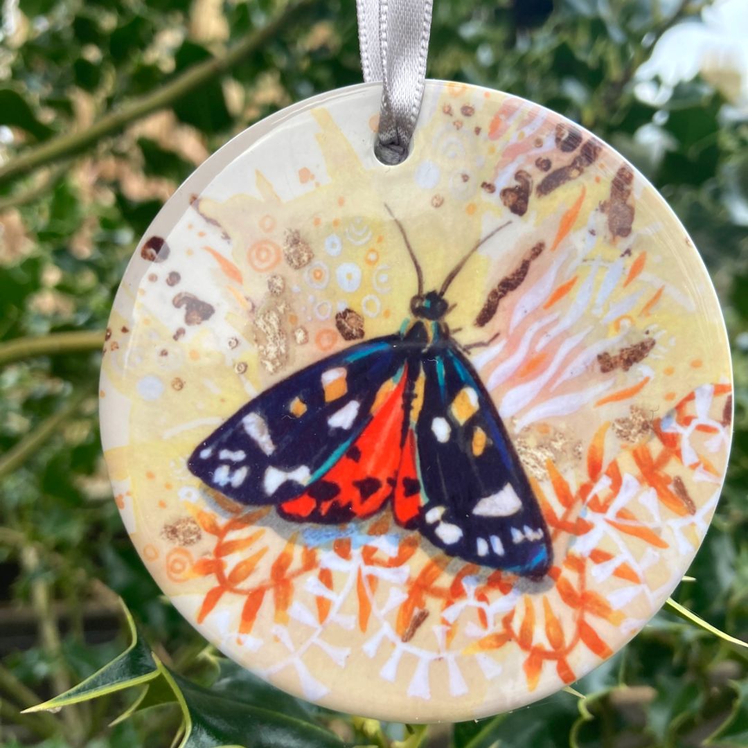 Scarlet Tiger Porcelain Ornament