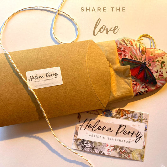 Scarlet Tiger/ Cinnabar Moth Heart-Shaped Ornament