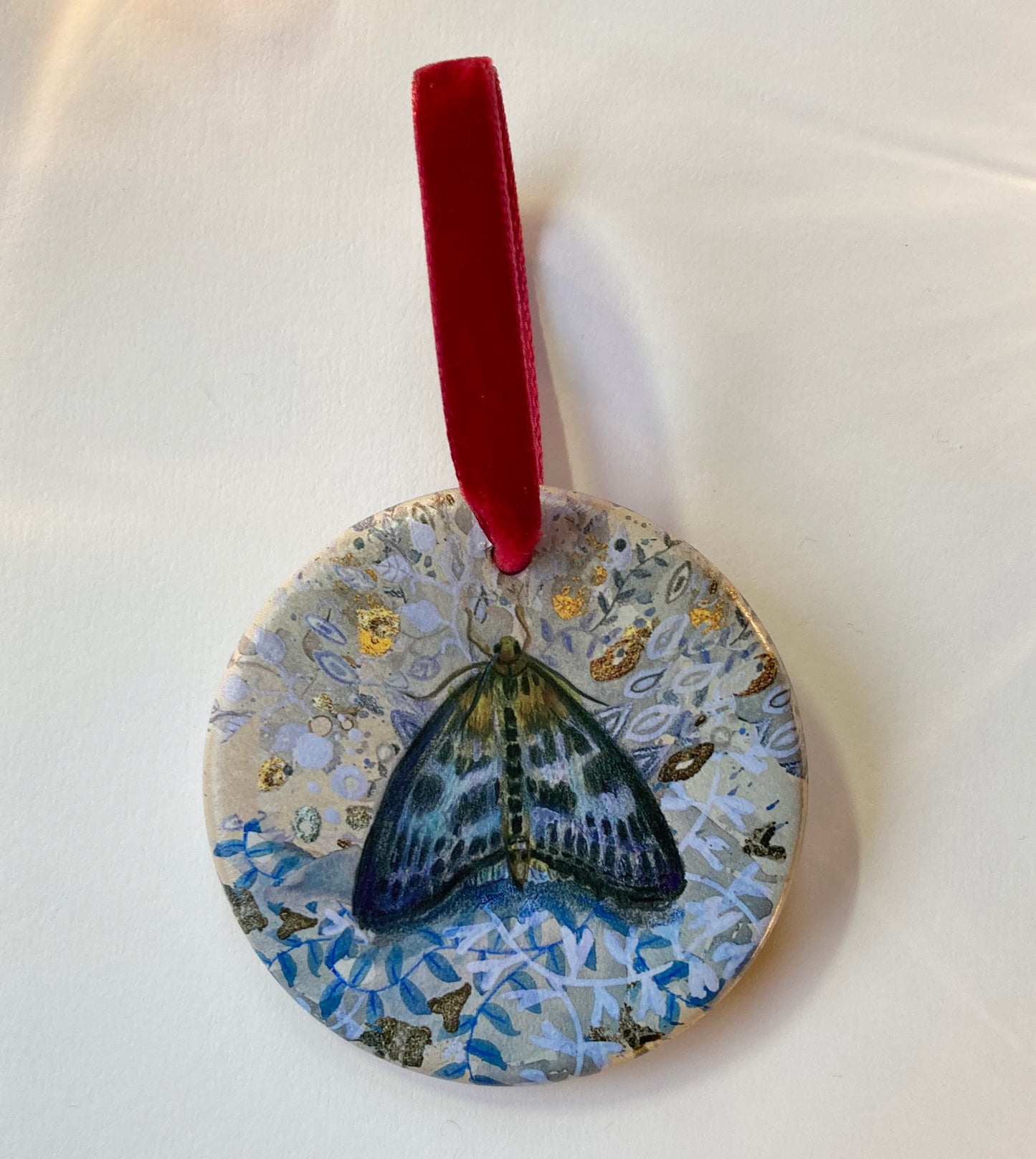 Small Magpie/ Speckled Yellow Moth decoration