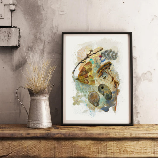 Spell for Protection. Oak Eggar Spell Print.