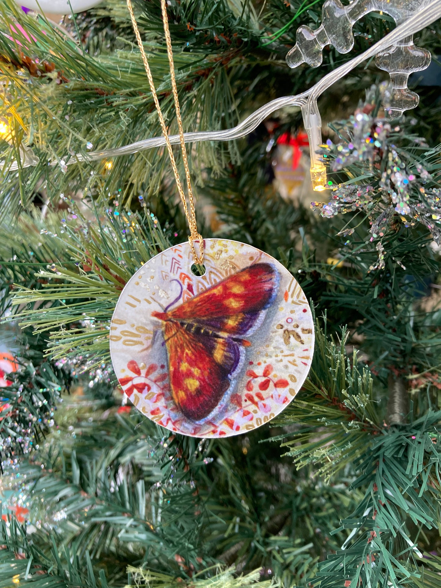 8 Hand-embellished Card Moth Decorations