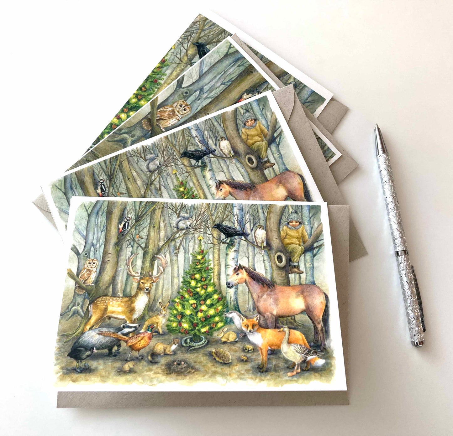 Set of 4 Woodland Greetings Cards