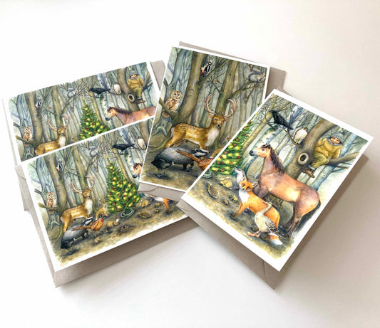 Set of 4 Woodland Greetings Cards