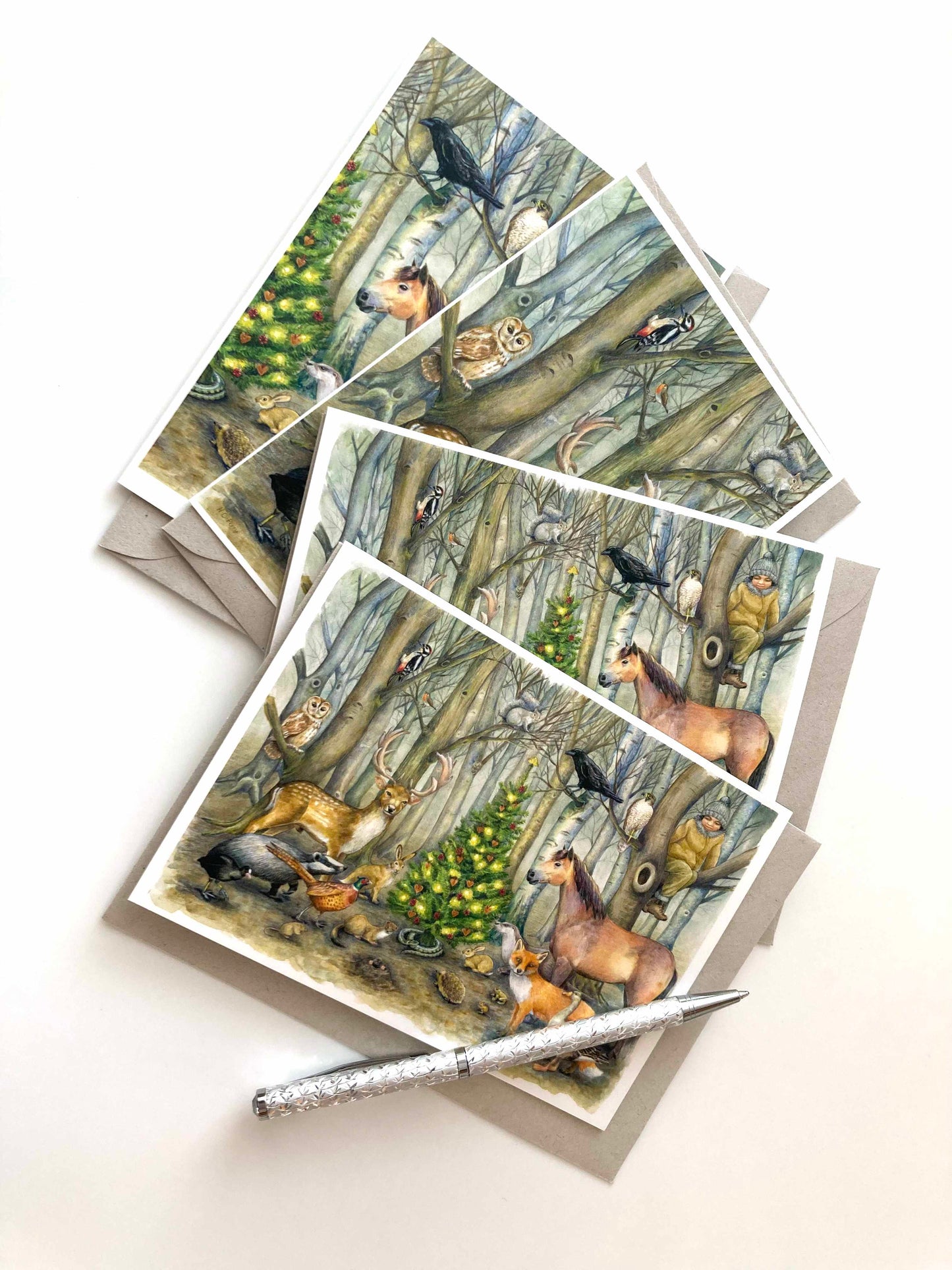 Set of 4 Woodland Greetings Cards